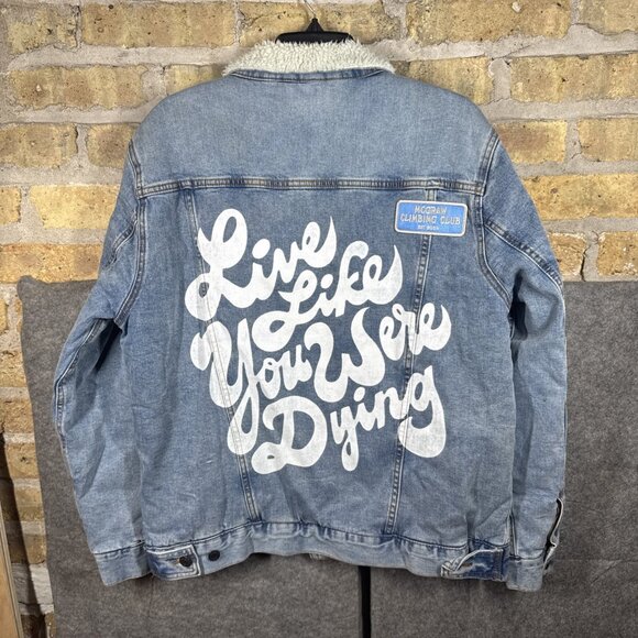 Official Tim Mcgraw PATCH SHERPA DENIM JACKET Size Medium - Picture 3 of 3